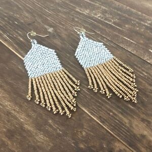 Noonday Collection Gold and Silver Fringe Earrings